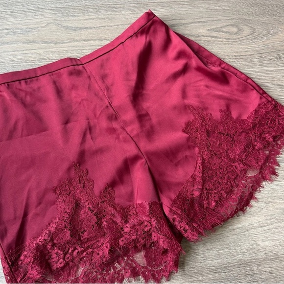 Other - Burgundy Lace Trim Sleep Shorts